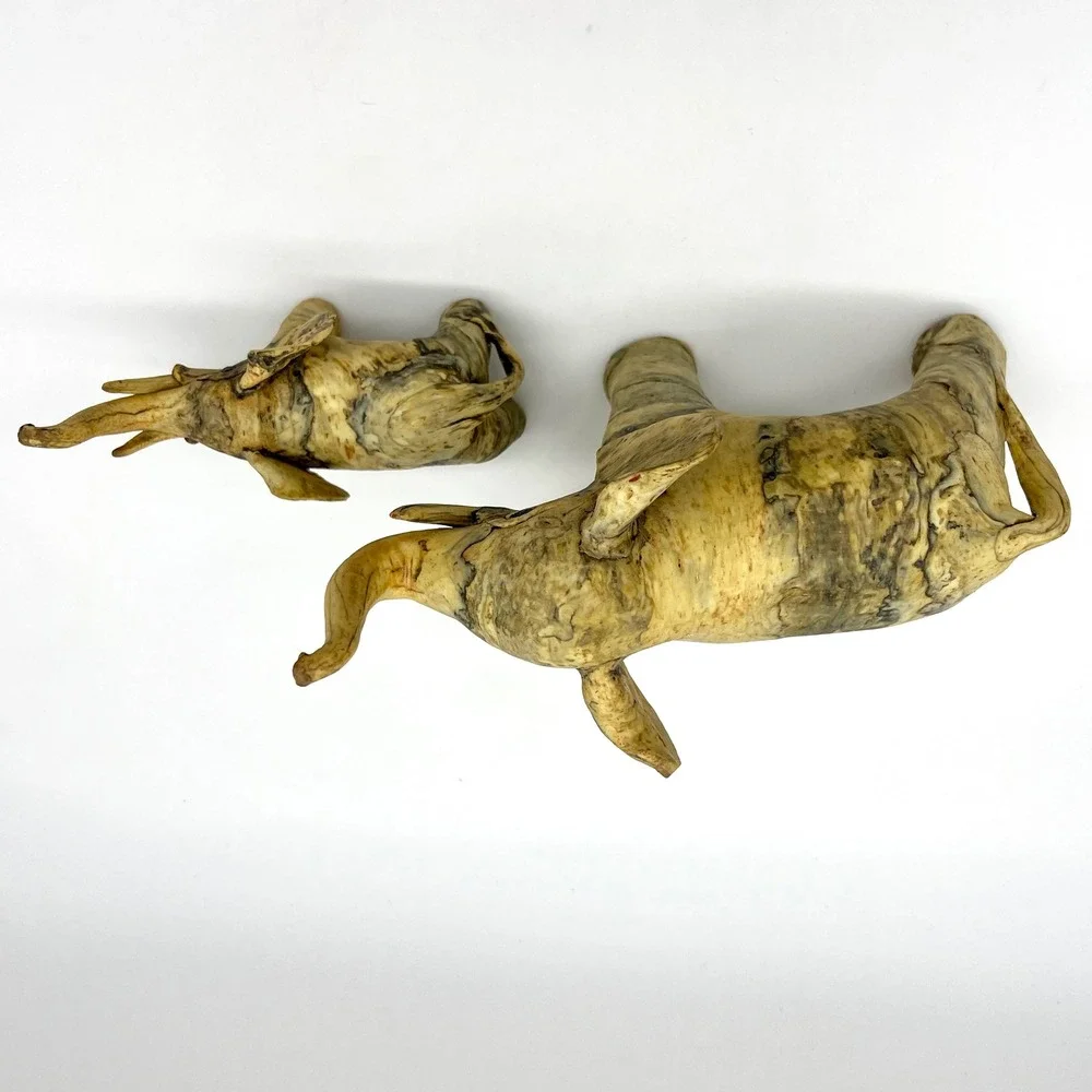 Vintage Crushed Oyster Shell Elephant‎ Figurines Mother and Baby - Home Decor - Picture 11 of 11